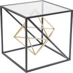 Reduzierte Goldene KARE DESIGN Quadratische Beistelltische Glas pulverbeschichtet aus Glas Breite 0-50cm, Höhe 0-50cm, Tiefe 0-50cm 