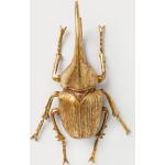 Goldene Shabby Chic Wanddeko mit Insekten-Motiv aus Kunststoff 