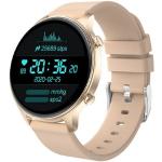 Reduzierte Goldene Smartwatches mit Smart Notifications mit Bluetooth mit Schrittzähler für Damen 