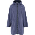 Violette Wasserdichte Maxi Trenchcoats lang mit Reißverschluss aus Polyester mit Kapuze für Damen Größe L 