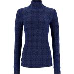 Blaue Langärmelige Kari Traa Rose Langarm-Unterhemden mit Reißverschluss für Damen Größe L 