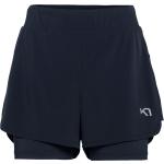 Marineblaue Kari Traa Stretch-Shorts aus Polyester enganliegend für Damen Größe L 