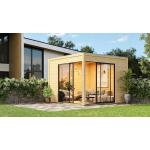 Reduzierte Moderne KARIBU Design-Gartenhäuser aus Massivholz mit Flachdach 