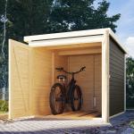 Graue Moderne Fahrradboxen aus Fichte Ständerbauweise 