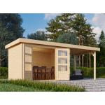 Reduzierte KARIBU Gartenhaus-Anbauten aus Holz mit Terrasse 
