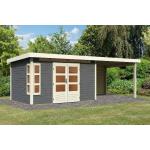 Hellbraune Moderne KARIBU Gartenbüros imprägniert 28mm aus Massivholz mit Pultdach Ständerbauweise 
