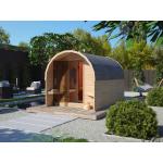 Reduzierte Moderne KARIBU Fasssaunen & Saunafässer aus Fichte mit Tonnendach 