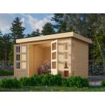 Reduzierte Moderne KARIBU Design-Gartenhäuser 19mm aus Holz mit Flachdach Ständerbauweise 