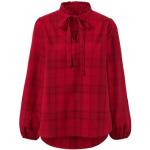 Rote Karo TCHIBO Nachhaltige Stehkragen Festliche Blusen ohne Verschluss aus Baumwolle für Damen Größe S 