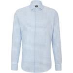 Hellblaue Gingham HUGO BOSS BOSS Regular Fit Hemden aus Baumwolle für Herren 