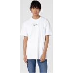 Weiße Oversize Karl Kani T-Shirts aus Baumwolle für Herren Größe L 