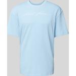 Hellblaue Karl Kani T-Shirts aus Baumwolle für Herren Größe M 