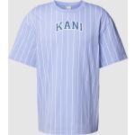 Fliederfarbene Karl Kani T-Shirts aus Baumwolle für Herren Größe L 