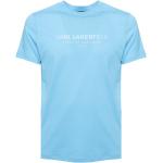 Reduzierte Hellblaue Karl Lagerfeld Karl T-Shirts aus Baumwolle für Herren Größe L 