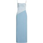 Pastellblaue Color Blocking Ärmellose Wasserfall-Ausschnitt Spaghettiträger-Kleider mit Reißverschluss aus Polyester für Damen Größe M 