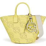 Gelbe Lederhandtaschen aus Glattleder für Damen klein 