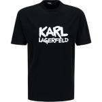 Schwarze Lack-Optik Kurzärmelige Karl Lagerfeld Karl T-Shirts aus Baumwolle für Herren Größe 3 XL 