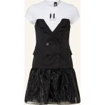 Schwarze Kurzärmelige Karl Lagerfeld Karl Taillierte Kleider mit Reißverschluss aus Jersey für Damen 