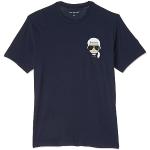Marineblaue Kurzärmelige Karl Lagerfeld Karl Rundhals-Ausschnitt T-Shirts für Herren Größe XL 
