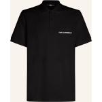 Schwarze Kurzärmelige Karl Lagerfeld Karl Damenpoloshirts & Damenpolohemden aus Baumwolle Größe XL 