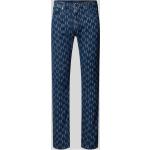 Blaue Karl Lagerfeld Karl 5-Pocket Jeans mit Reißverschluss aus Baumwolle für Herren Weite 34, Länge 32 