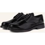 Schwarze Business Karl Lagerfeld Karl Spitze Derby Schuhe mit Schnürsenkel aus Leder für Herren Größe 43 