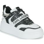 Reduzierte Weiße Karl Lagerfeld Karl Low Sneaker aus Leder für Damen Größe 40 mit Absatzhöhe 5cm bis 7cm 