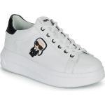 Reduzierte Weiße Karl Lagerfeld Karl Low Sneaker aus Leder für Damen Größe 36 mit Absatzhöhe 3cm bis 5cm 