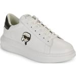 Reduzierte Weiße Karl Lagerfeld Karl Low Sneaker aus Leder für Herren Größe 46 mit Absatzhöhe 5cm bis 7cm 