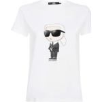 Reduzierte Weiße Karl Lagerfeld Karl T-Shirts aus Leder für Damen 