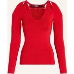 Rote Elegante Karl Lagerfeld Karl Damensweatshirts aus Viskose enganliegend Größe XS 
