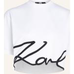 Weiße Elegante Kurzärmelige Karl Lagerfeld Karl Bio T-Shirts aus Baumwolle für Damen Größe S 