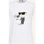 Weiße Kurzärmelige Karl Lagerfeld Karl Bio T-Shirts aus Baumwolle für Damen Größe XS 