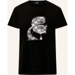 Reduzierte Schwarze Kurzärmelige Karl Lagerfeld Karl Bio T-Shirts aus Baumwolle für Damen Größe S 