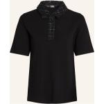 Schwarze Bestickte Kurzärmelige Karl Lagerfeld Karl Bio T-Shirts aus Baumwolle für Damen Größe XS 
