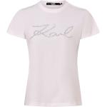Weiße Karl Lagerfeld Karl Rundhals-Ausschnitt T-Shirts mit Glitzer für Damen Größe XS 