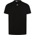 Schwarze Unifarbene Karl Lagerfeld Karl Rundhals-Ausschnitt T-Shirts aus Denim für Herren Größe XXL 