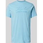 Hellblaue Unifarbene Karl Lagerfeld Karl T-Shirts aus Baumwolle für Herren Größe XL 