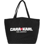 Schwarze Karl Lagerfeld Karl Cara Delevingne Canvas Shopper aus Canvas 