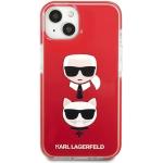 Karl Lagerfeld TPE Karl and Choupette Heads Case für iPhone 13 - rot