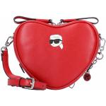 Rote Karl Lagerfeld Karl Umhängetaschen aus Leder für Damen zum Valentinstag 