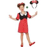 Damen Mauskostüm Mäuschen Pünktchen Kleid Maus Damenkostüm Minnie Mouse Fasching 