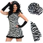 Schwarze Zebra-Kostüme für Damen Größe M 