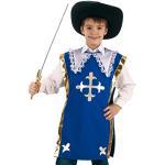 KarnevalsTeufel Kinderkostüm -Überwurf- Athos Musketier 1-TLG. Überwurf blau-weiß Fechter Musketierkostüm für Kinder (152/164)
