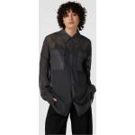 Schwarze Karo Langärmelige Karo Kauer Transparente Blusen & durchsichtige Blusen durchsichtig aus Polyester für Damen Größe XL 