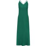 Grüne Karo Karo Kauer Maxi V-Ausschnitt Spaghettiträger-Kleider für Damen Größe L 