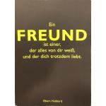Karte „Ein Freund“ Schwarz“ (Reliefpostkarte)