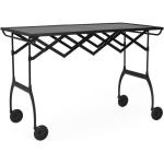 Reduzierte Schwarze Minimalistische Kartell Battista Rechteckige Design Tische lackiert mit Rollen Höhe 50-100cm, Tiefe 50-100cm 