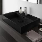 Schwarze Handwaschbecken & Gäste-WC-Waschtische aus Keramik 