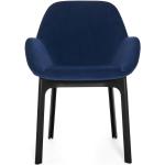 Kartell Clap Sessel schwarz / Stoff Aquaclean® blau